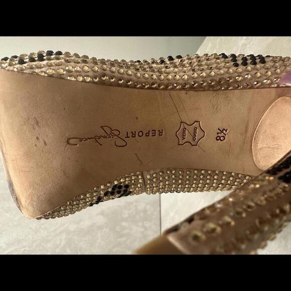Report Signature 'Parker' rhinestone leopard print platform stilettos Size 8.5 - Picture 5 of 5
